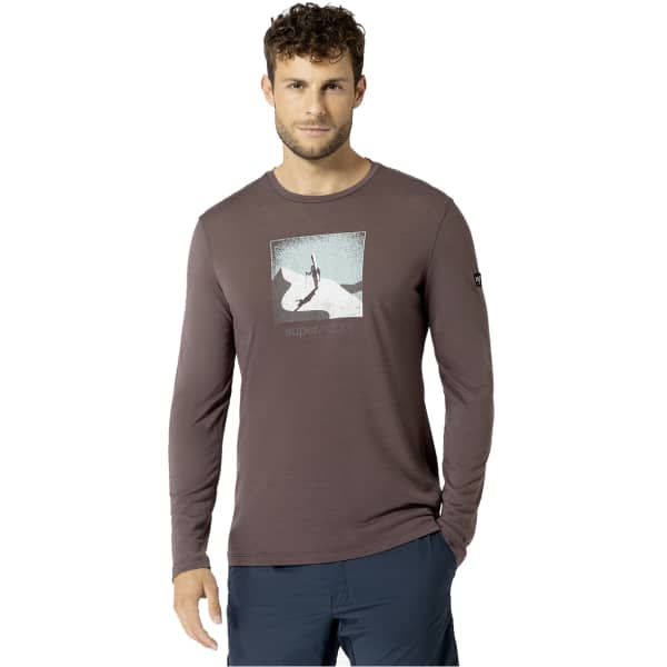 T-shirt randonnée SUPER.NATURAL ALMOST DONE LS RAISIN/VARIOUS