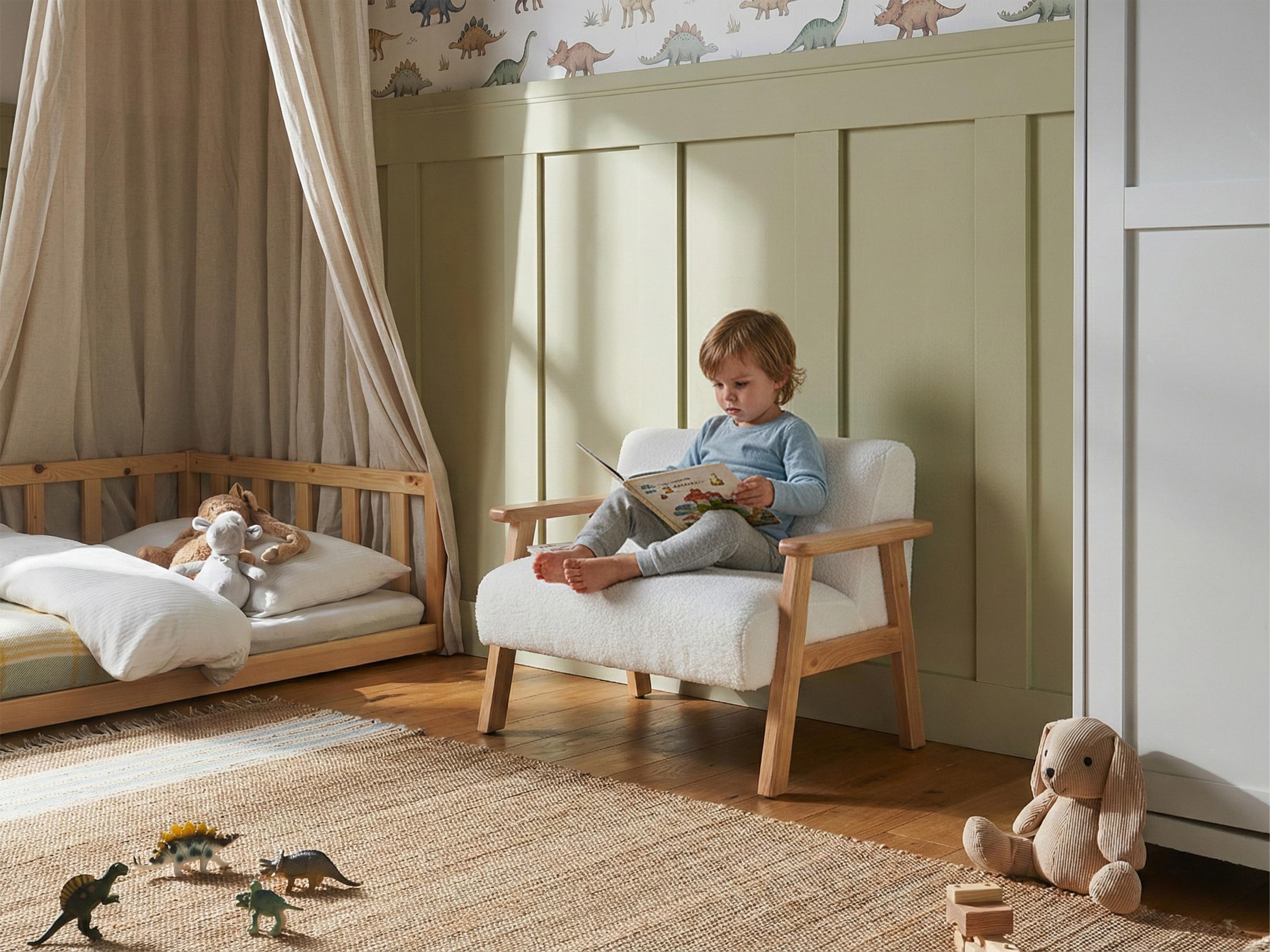 Kinderbank LALMO Bouclé Wit