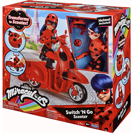 Miraculous Scooter inklusiv ladybug dukke