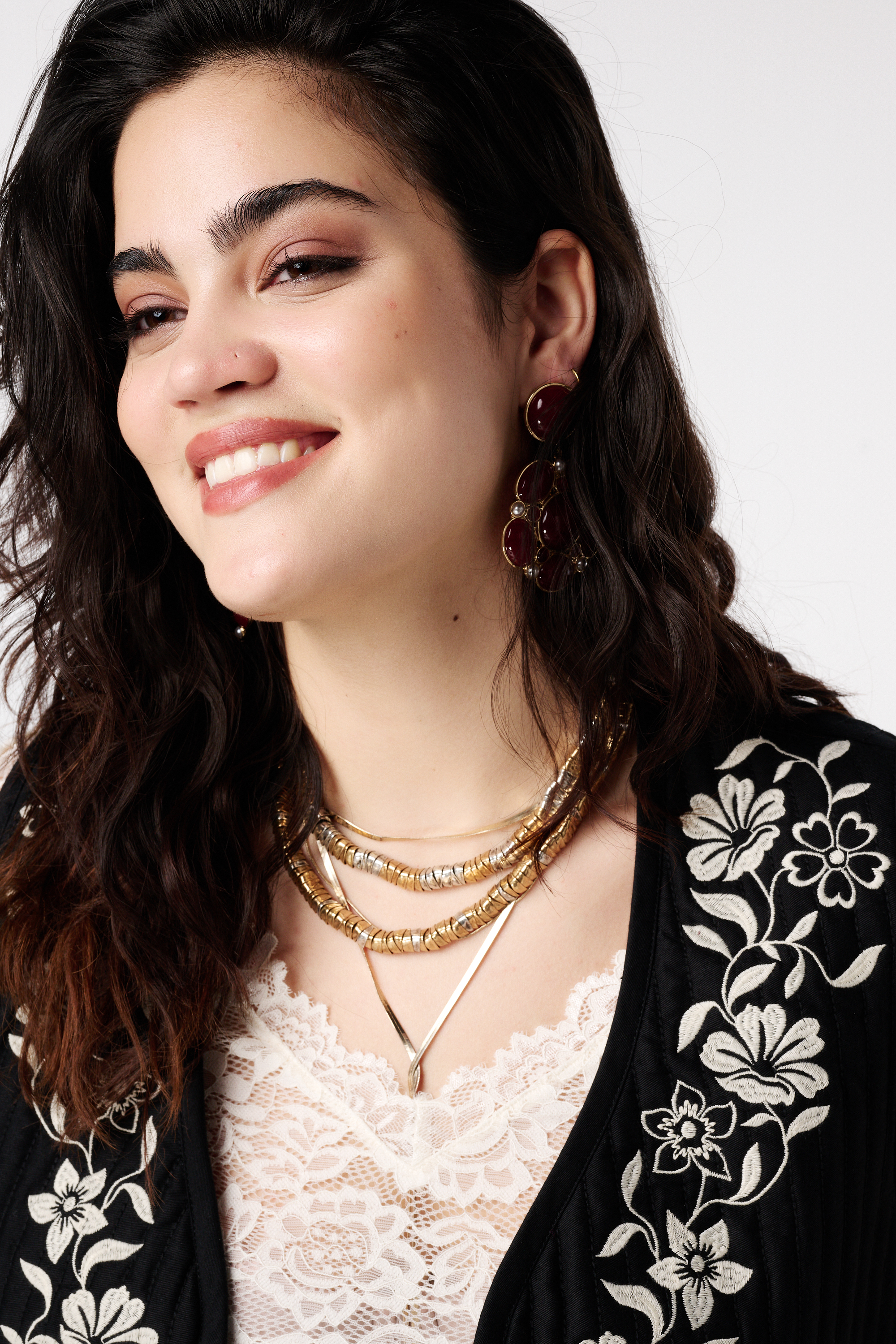 Gilet met broderie opdruk Zwart