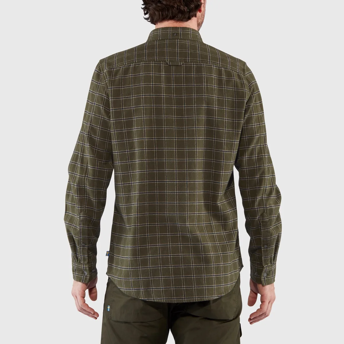 Fjällräven Men's Övik Flannel Shirt Laurel Green-Indigo Blue