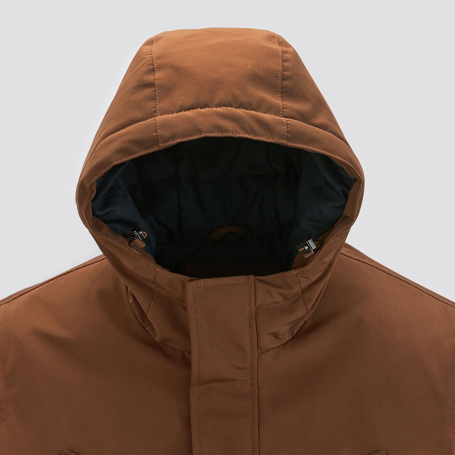 Parka courte à capuche Camel