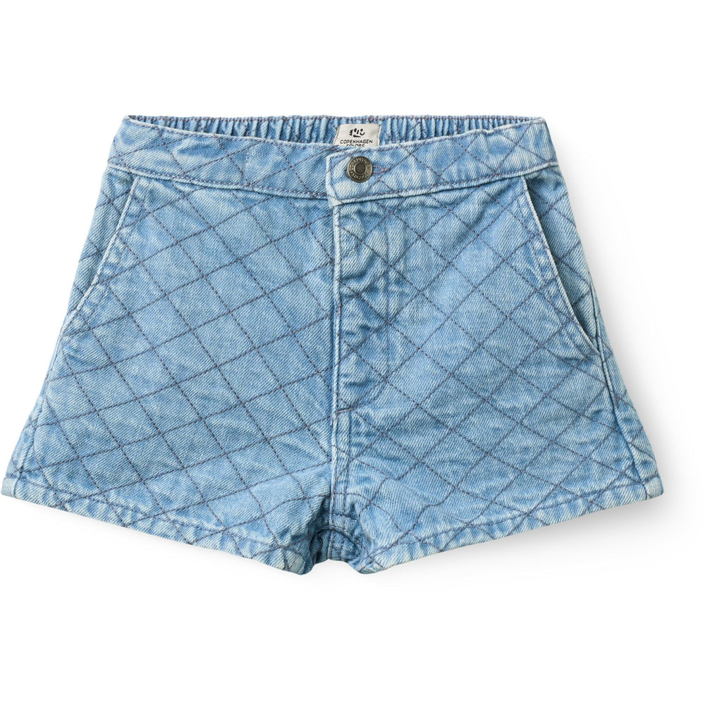 Køb COPENHAGEN COLORS Lt. Washed Blue Quilt Organic Quiltet Denim Shorts