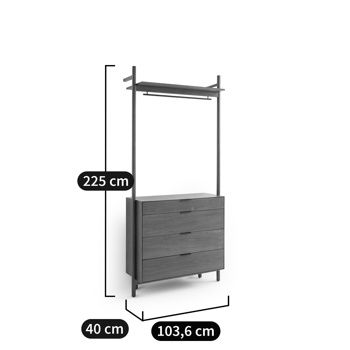AM.PM<br>Cômoda de nogueira com varão para cabides, Rory