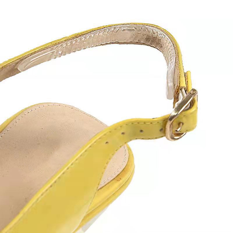 (2 Paar) 2mm Silikon Gelpad Fersen Einlage Anti-Rutsch Riemchen Polster für Sandalen - Transparent