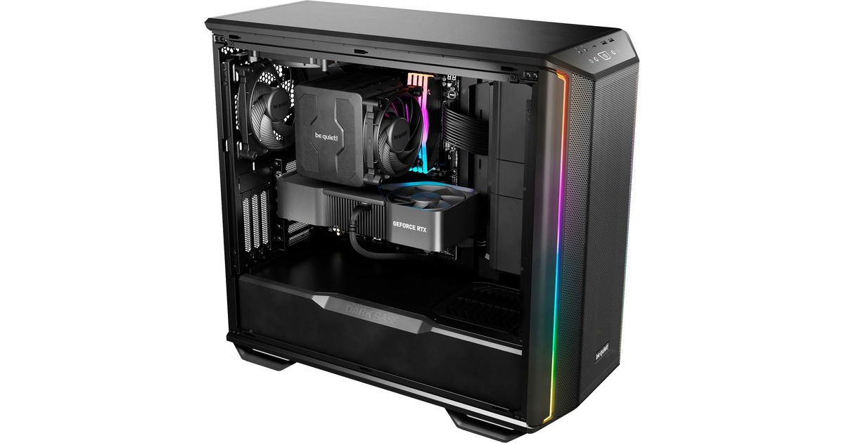 be quiet!Dark Base 701 midi tower behuizing  (Zwart | 2x USB-A | 1x USB-C | RGB | Tempered Glass)