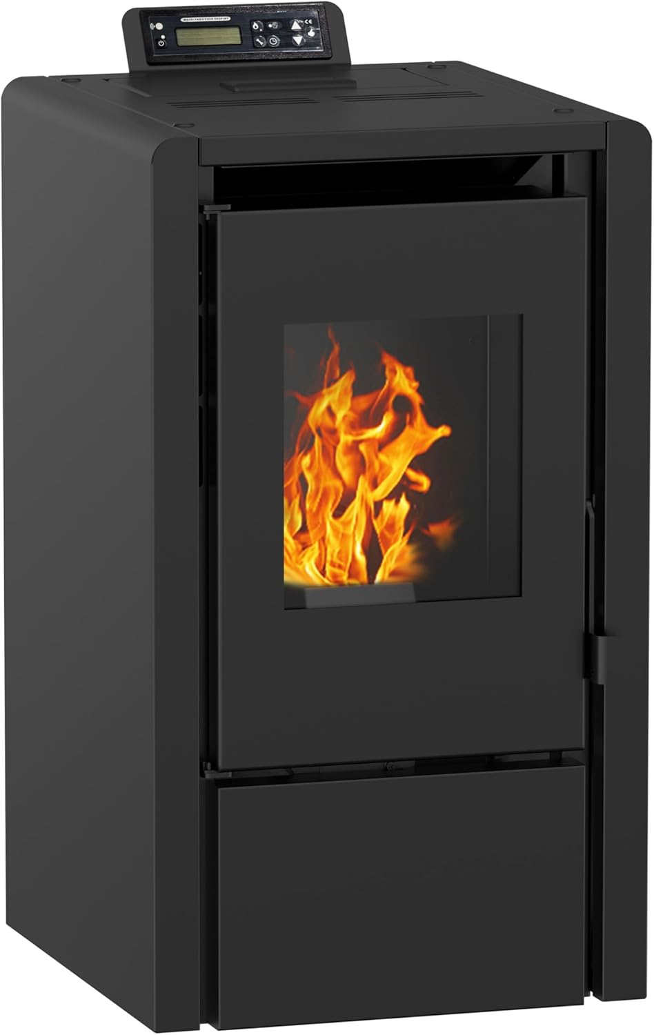 NEMAXX® PC5 Pelletofen Schwarz 5,3 kW – Raumheizung bis 120 m³ – kompakte Pelletheizung für kleine Räume – manuelle Steuerung – Wi-Fi Ready (optional) – zuverlässiger Heizbetrieb