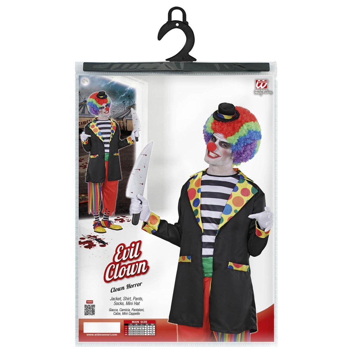 Clownspak Heren 5 delig