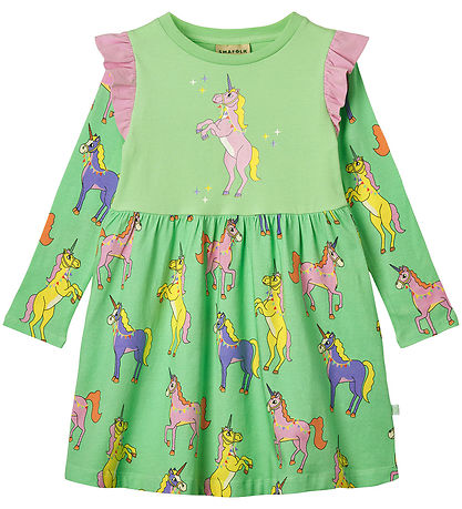 Småfolk Kleid - Mint Green Tee m. Einhörner