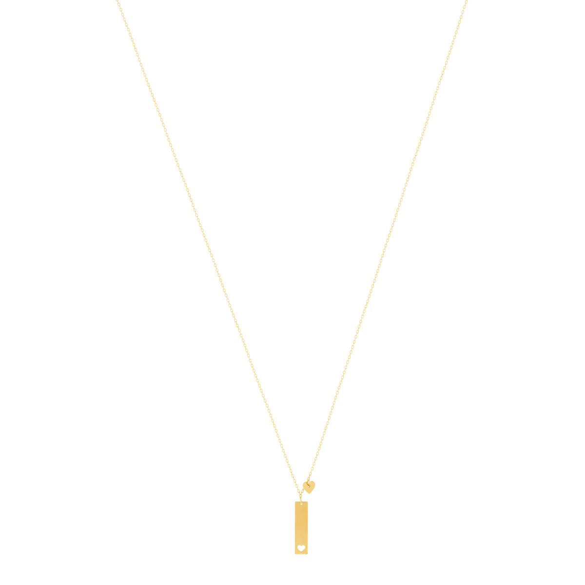 Collier or 375 jaune coeur 45 cm
