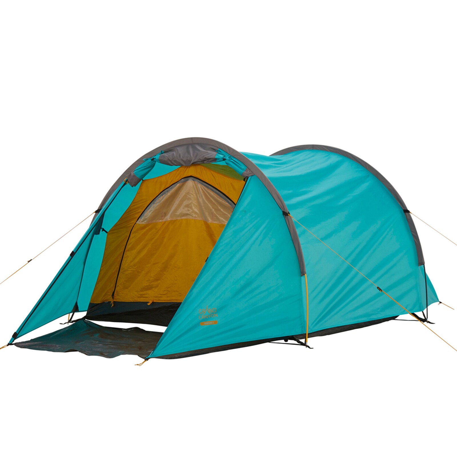 GRAND CANYON Tunelzelt Robson 2 Personen Zelt Familien Camping Leicht Vorraum Farbe: Blue Grass