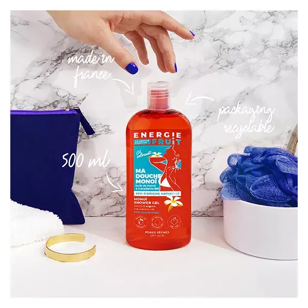 Energie Fruit My Shower Care para Pele Seca Gel de Óleo de Monoi e Macadâmia 500ml