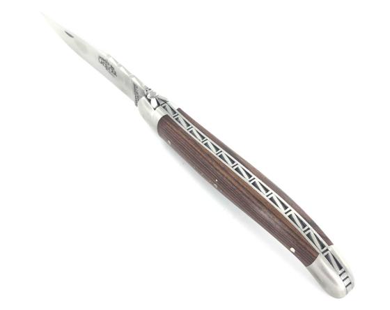 Laguiole Tradition 12 cm - 2 mitres - Bois de Violette - Série Limitée 103 Couteau de Poche Forge de Laguiole