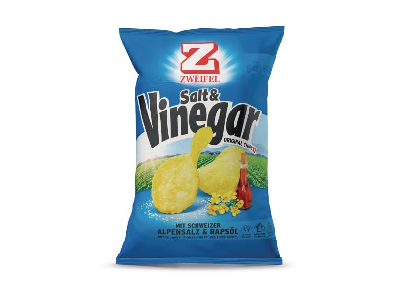Zweifel Chips Original Salt & Vinegar 175 g Knusprige Kartoffelchips aus der Schweiz