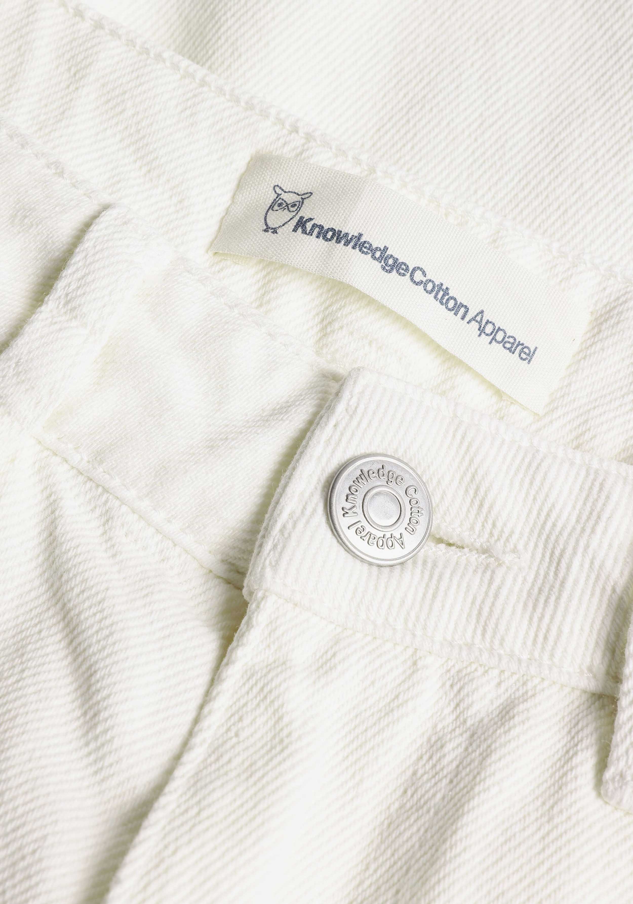 Knowledge Cotton Apparel Jeansshorts Gale Straight Mid-Rise Twill 5-Pocket Shorts Egret