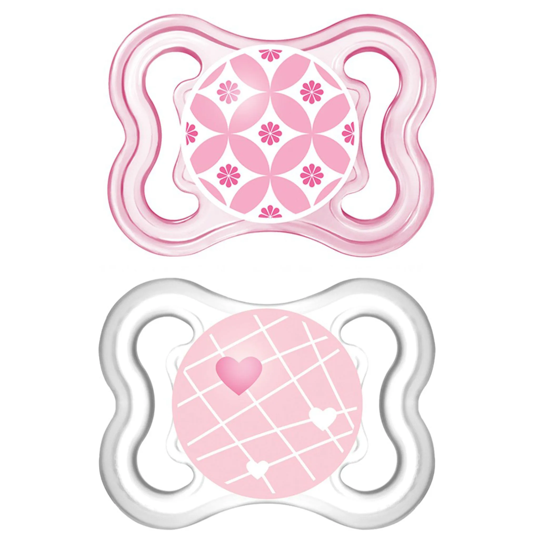 Mam Baby Suce Orthodontique Mini Air pour Peau Sensible 0-6mois Paquet de 2 - Rose