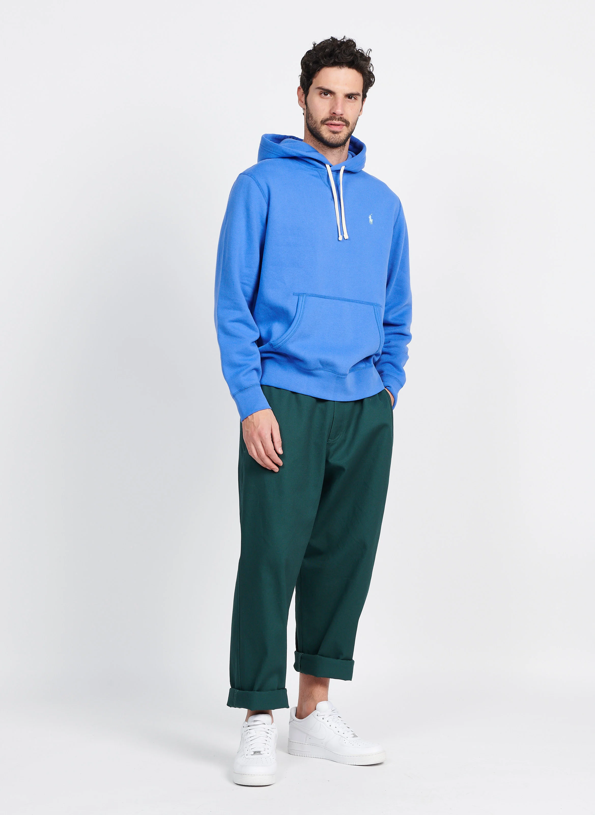 Pantalon droit en coton| Vert