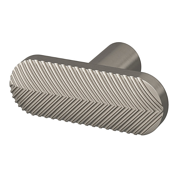 Bouton de meuble ovale GoodHome Garlan gris Ø4.5cm x l.1.5cm x h. 2.7cm x p.2.7cm