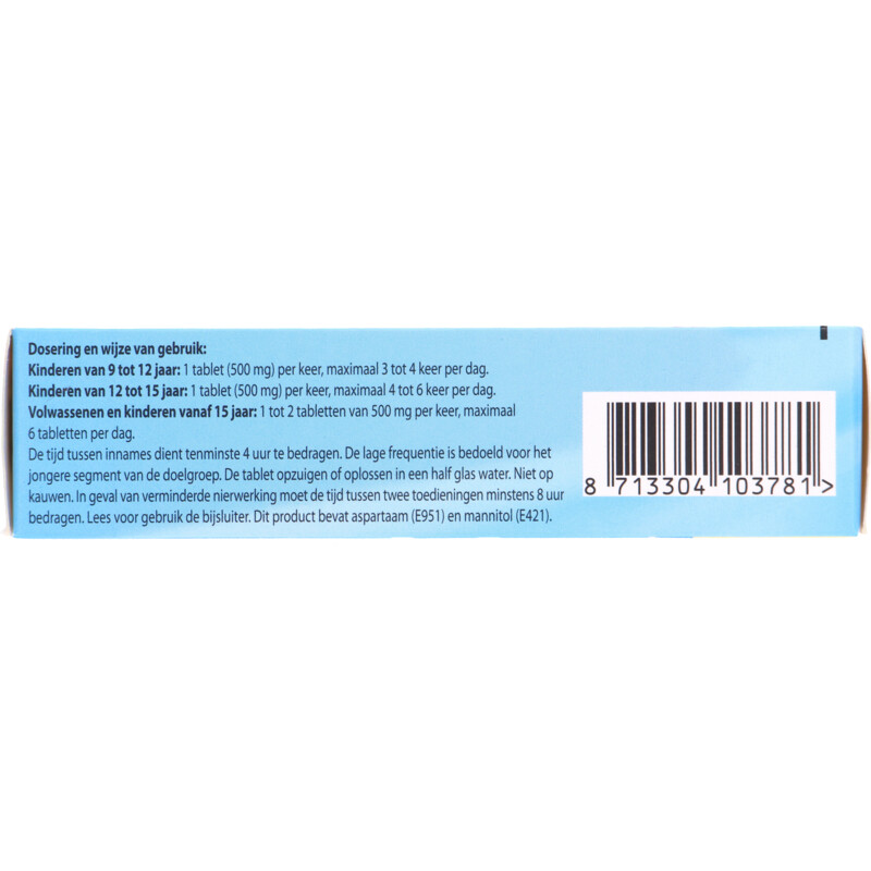 Roter Paracetamol 500 mg smelttabletten