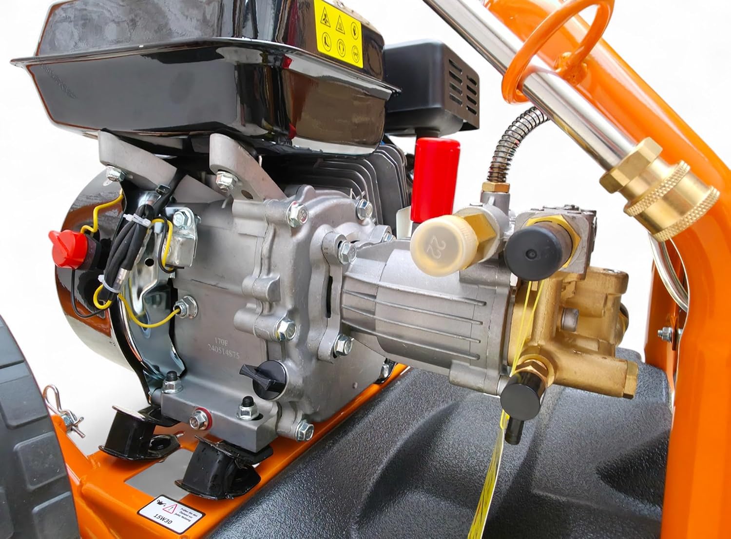 Strahlemann Benzin Hochdruckreiniger SM-LB180D Druckreiniger mit Messingpumpenkopf (4 x Düse, Hochdruckpistole, 7 PS, Druck: 207 bar Fördermenge: 540 l/h) ideal für Terrasse, Auto und Garten