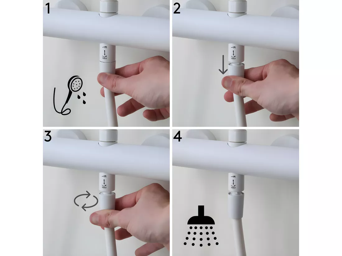 Luisa colonne de douche mécanique façon inox - Essebagno