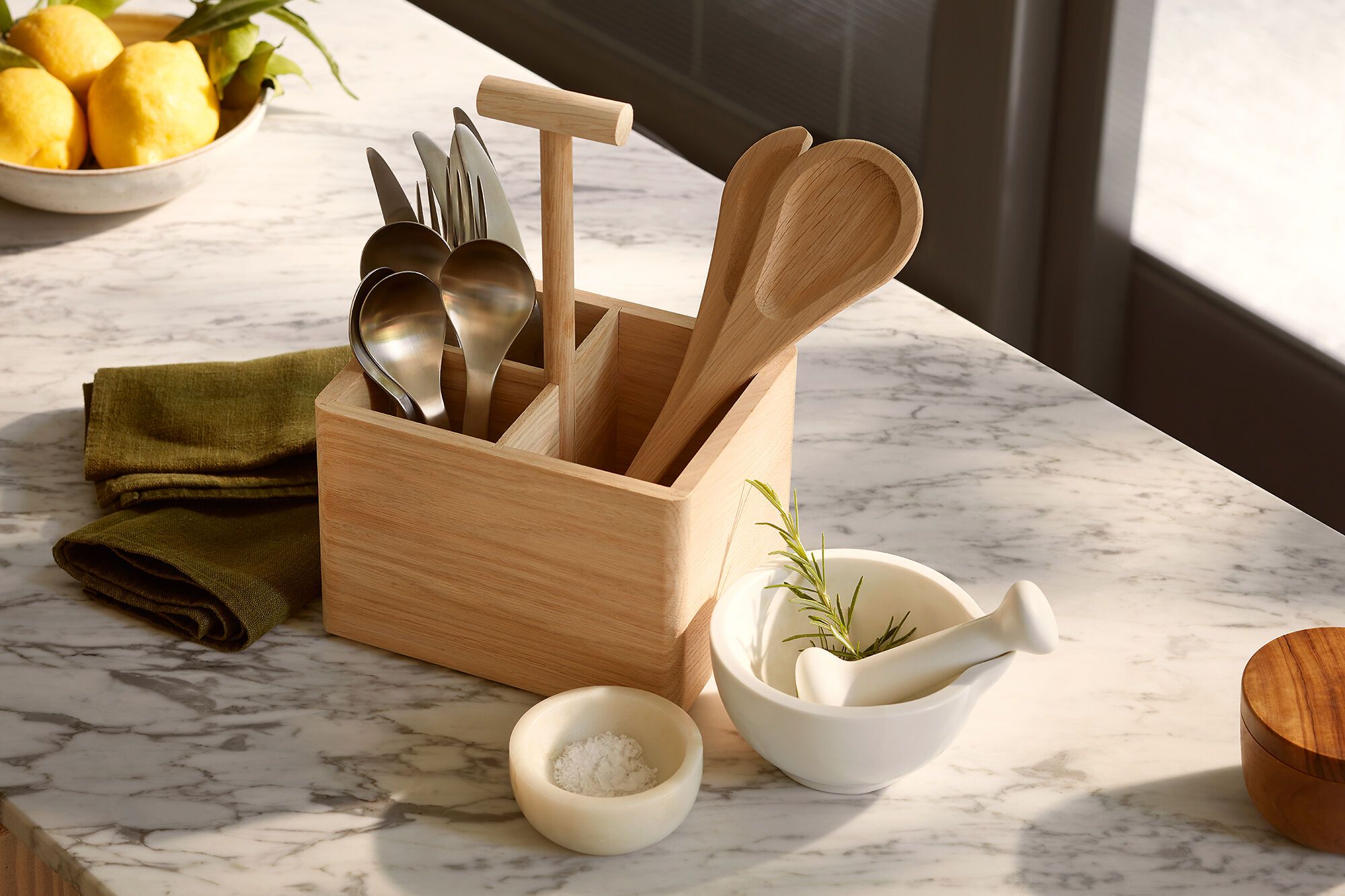 Dine Besteckfach Eiche 20x16x29cm - Natur / B: 20.0 cm x T: 16.0 cm x H: 29.0 cm