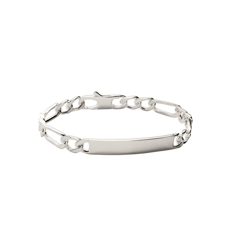 Gourmette Homme - Argent 925 - Cheval alternée 1+2 - Largeur : 6 mm - Longueur : 20 cm