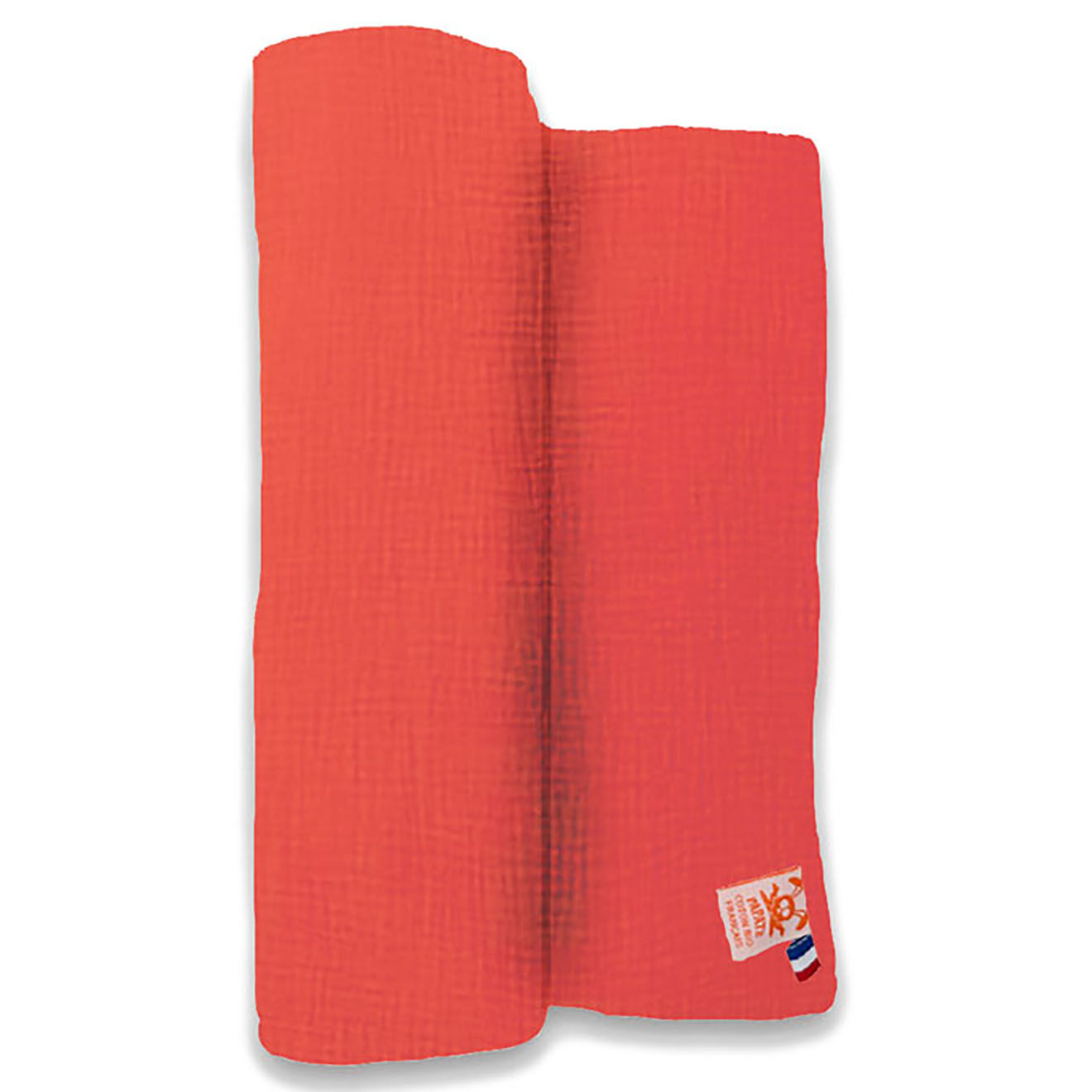 Papate Maxi Lange en Coton Bio fraise - 100x100 cm