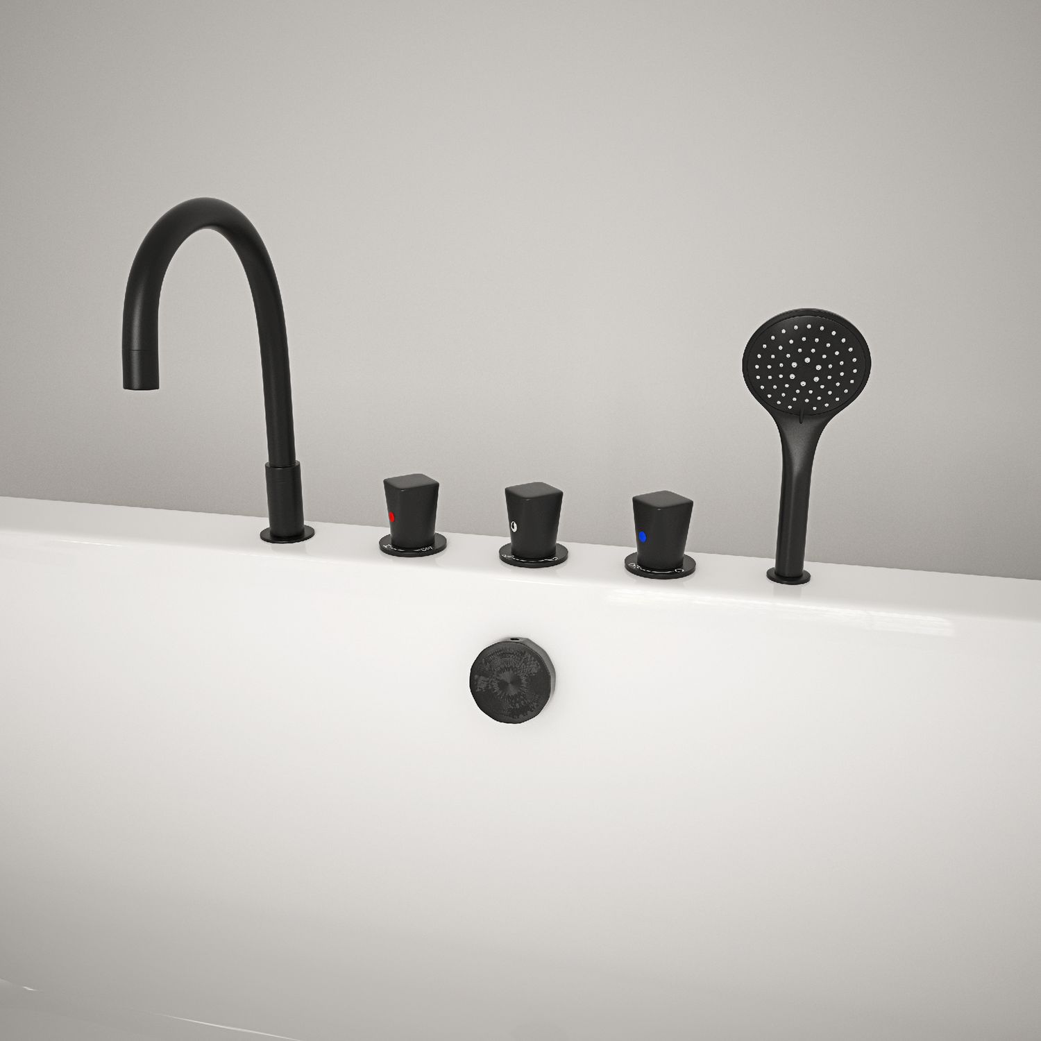 TroniTechnik® Badewanne SARIA Maße ca. 170 x 80 x 58cm Wanne, inkl. schwarze Armatur - Füllmenge 195 Liter,Acryl, Siphon