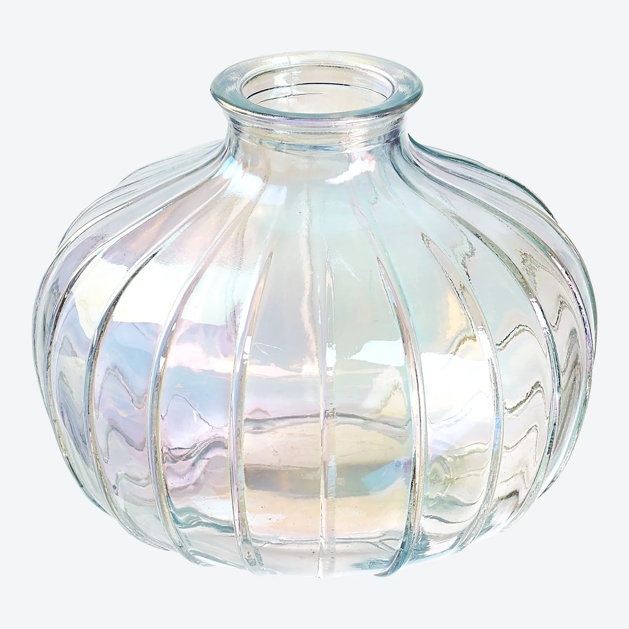 Glas-Vase in Perlmutt-Optik, ca. 11x9cm