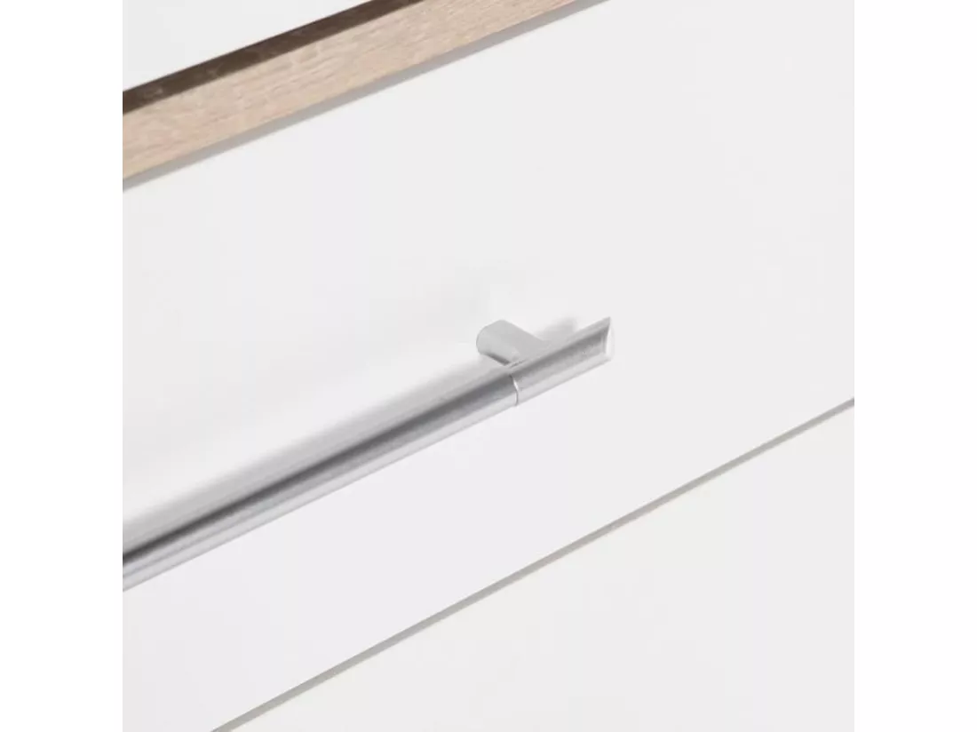 Armoire - Bois aggloméré chêne et blanc - Chambre - 144,6 cm