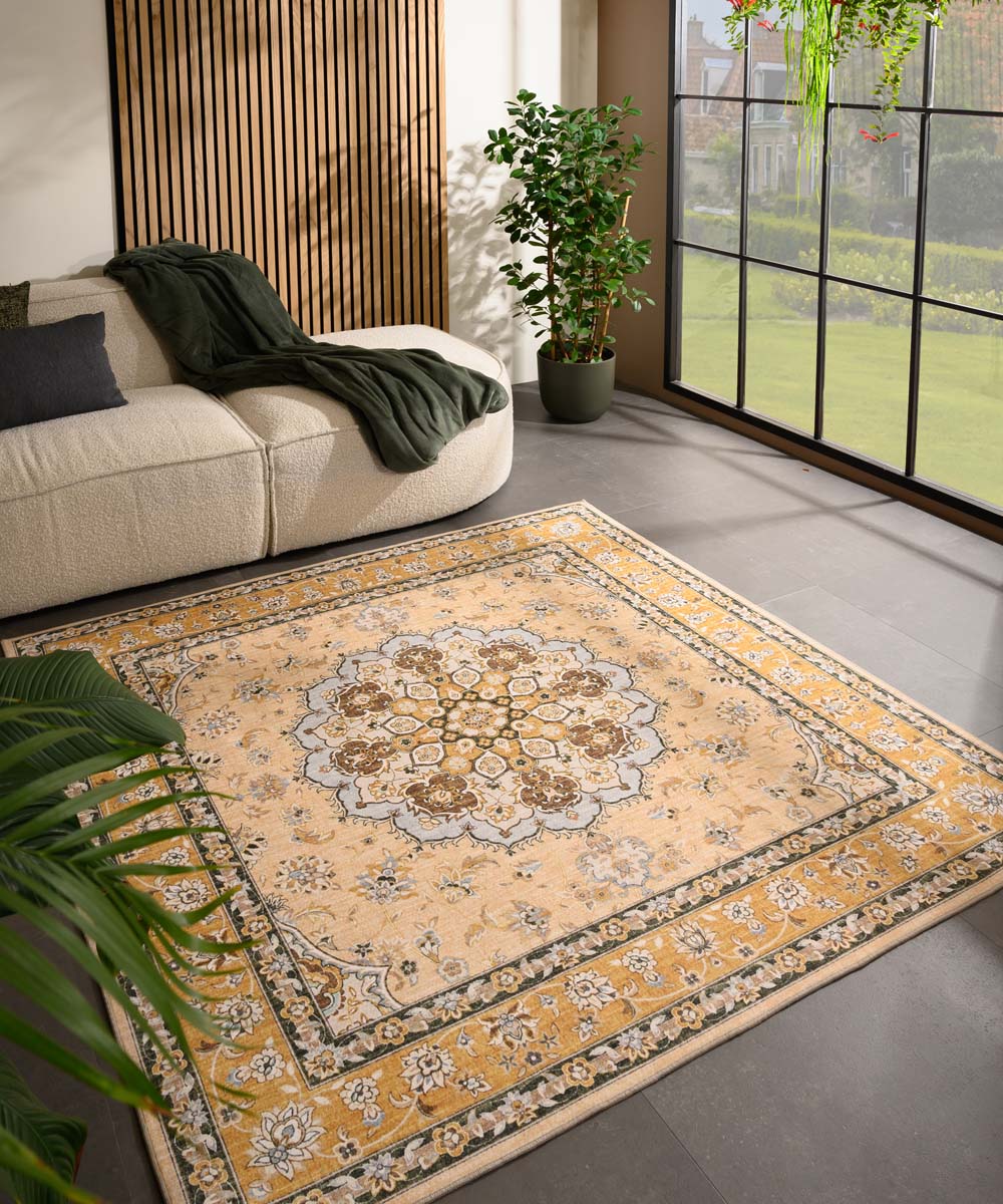 Heritaged Buitenkleed vierkant Vintage - Valenca Nova geel - 200x200