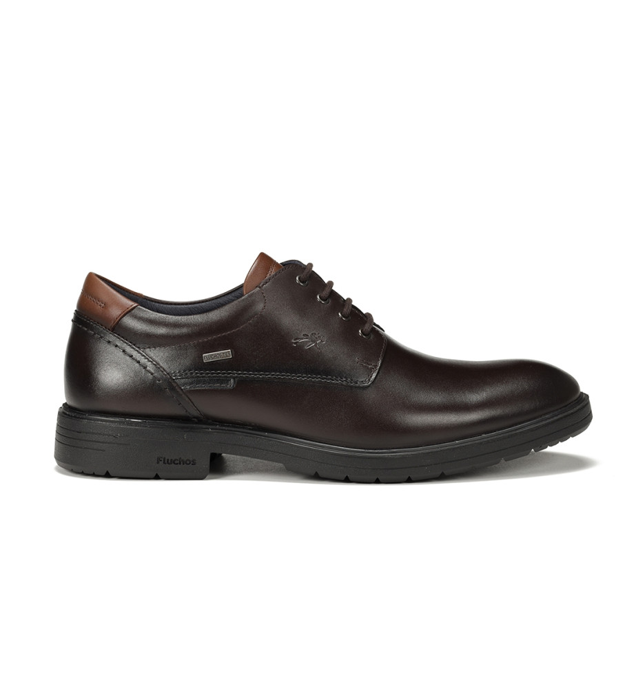 Sapatos de couro Fluchos F1304 marrom escuro