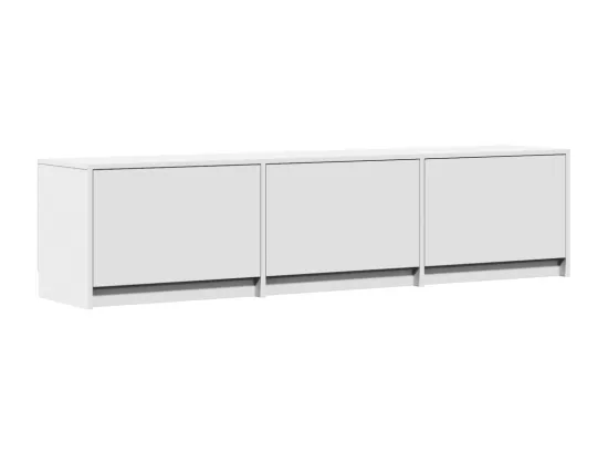 Meuble TV avec LED blanc 165x34x40 cm bois d'ingénierie