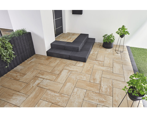 Betonnen terrastegel Crescendo Trend Sahara-wit-melange 50 cm x 25 cm x 5 cm