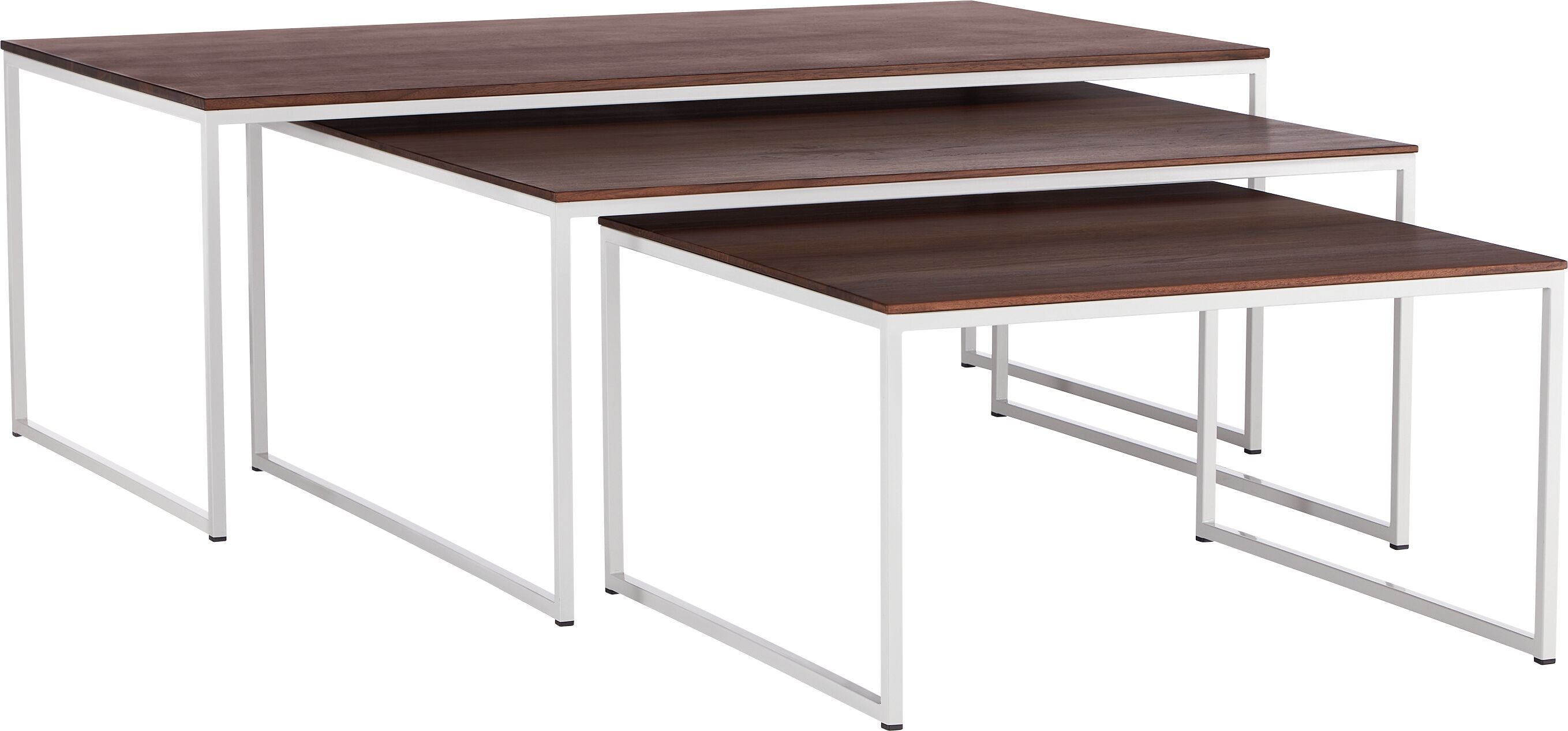 AVEA Salontisch - Nussbaum massiv / grau / B: 120.0 cm x T: 70.0 cm x H: 44.0 cm
