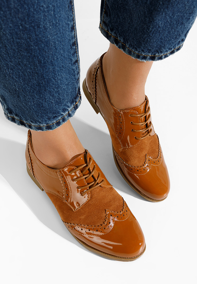 Chaussures oxford femme chameau Bakera