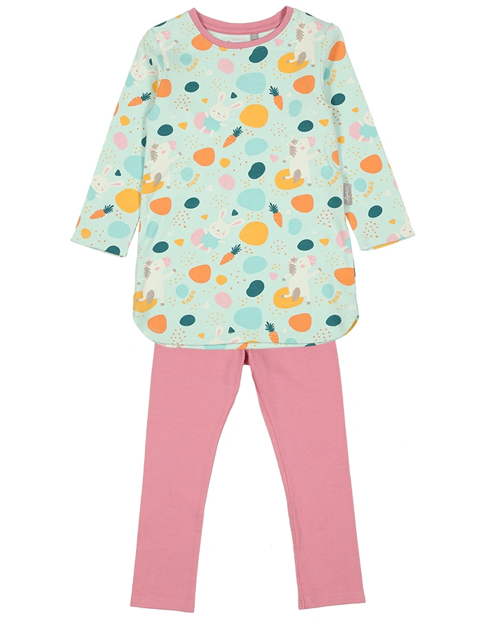 Schlafanzug lang FUNKY CARROT in mint/rosa