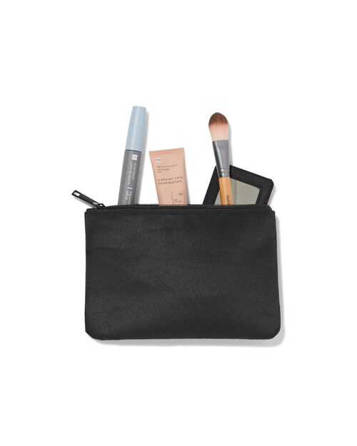 trousse à maquillage plate noire 14x21