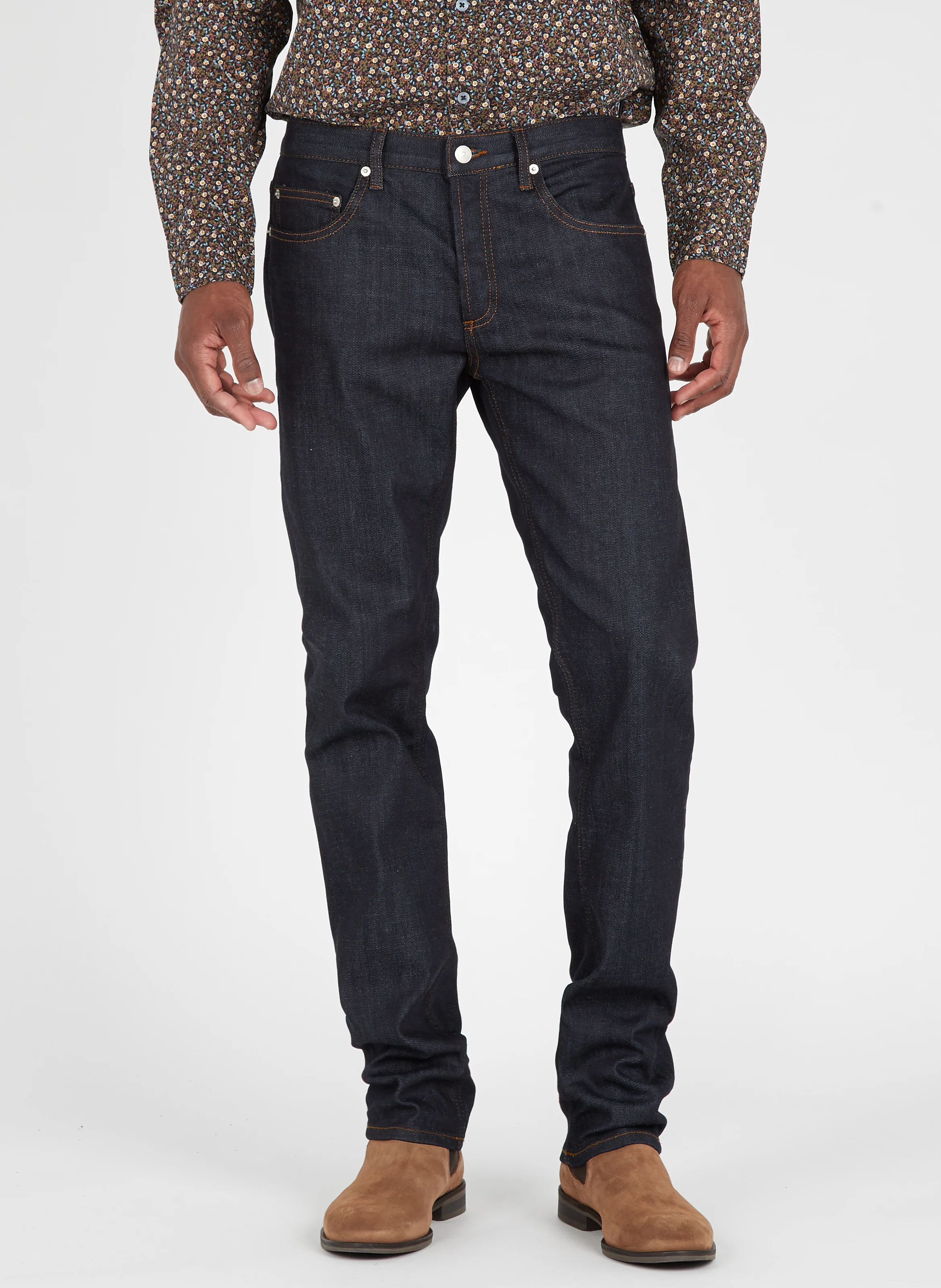 Jean droit en coton | Bleu