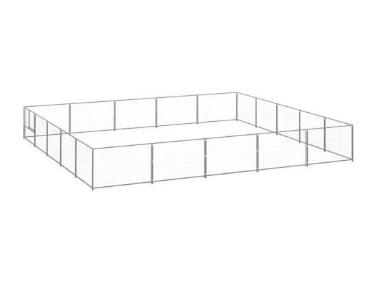 Chenil extérieur cage enclos argenté 500 x 500 x 70 cm 02_0000258