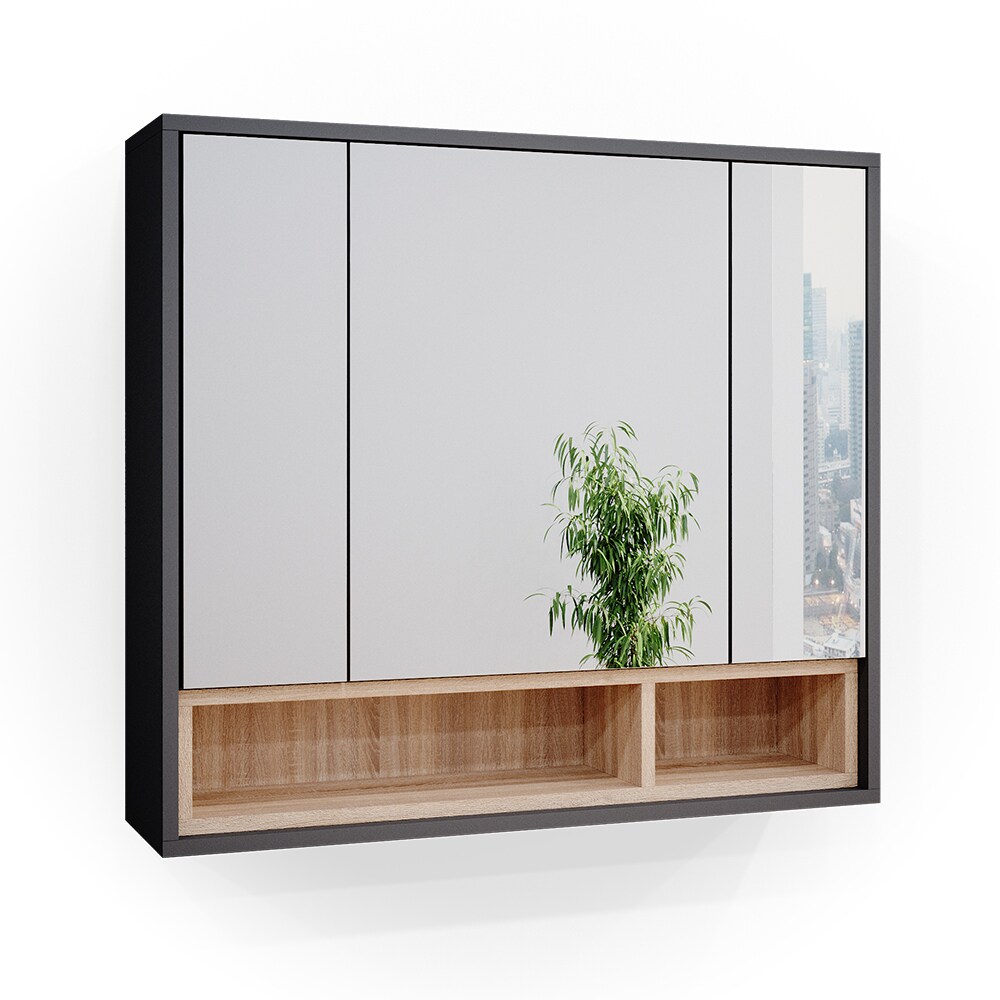 Vicco Spiegelschrank Badschrank Badspiegel 80cm Badmöbel Beatrice 3-türig Ablage