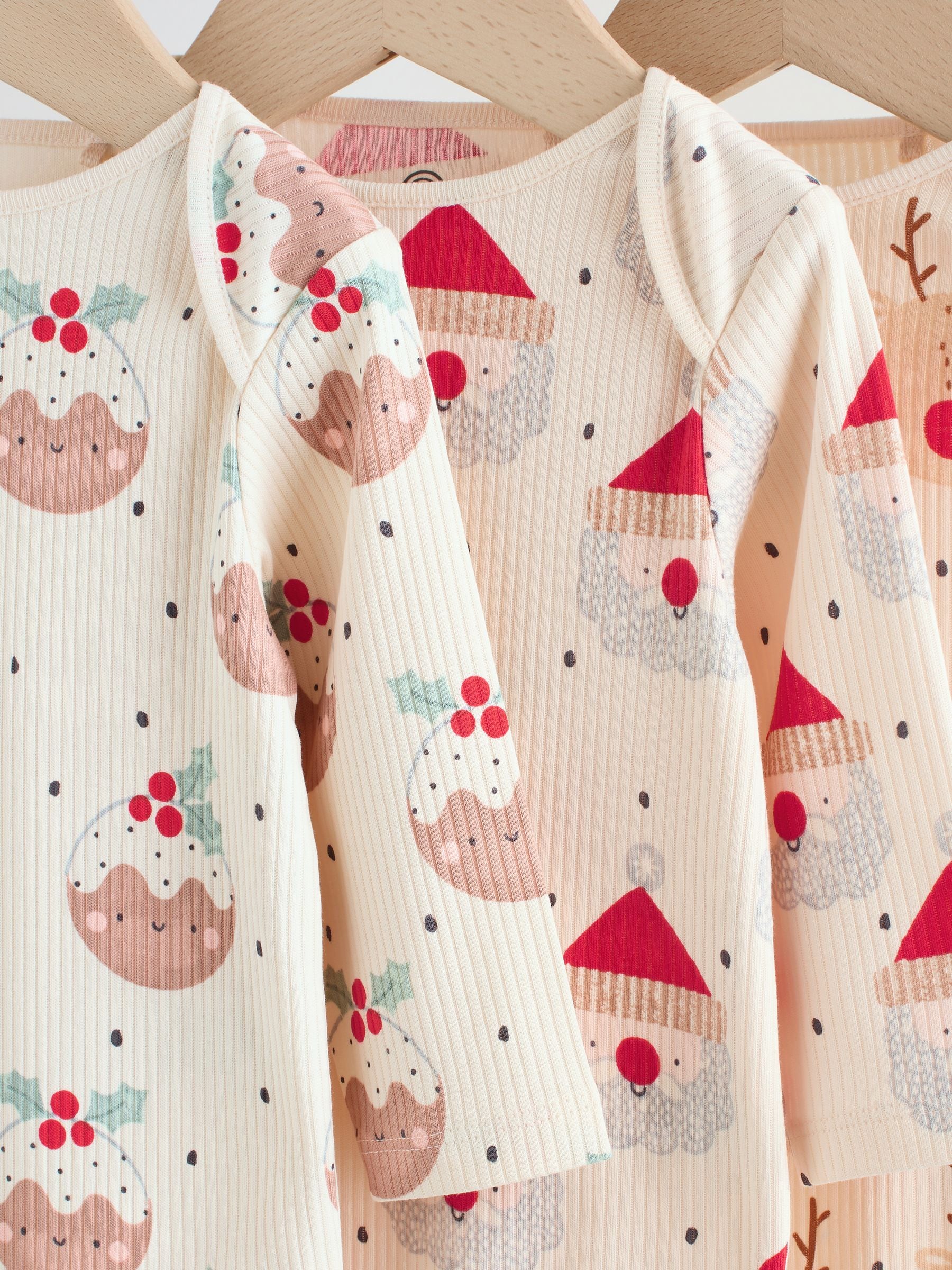 Multi - Verpakking van 3 Kerstmis Baby Bodysuits