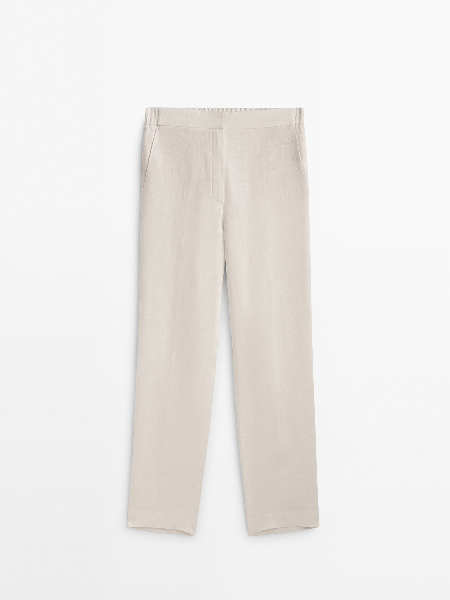 Calça reta 100% linho - BRANCA