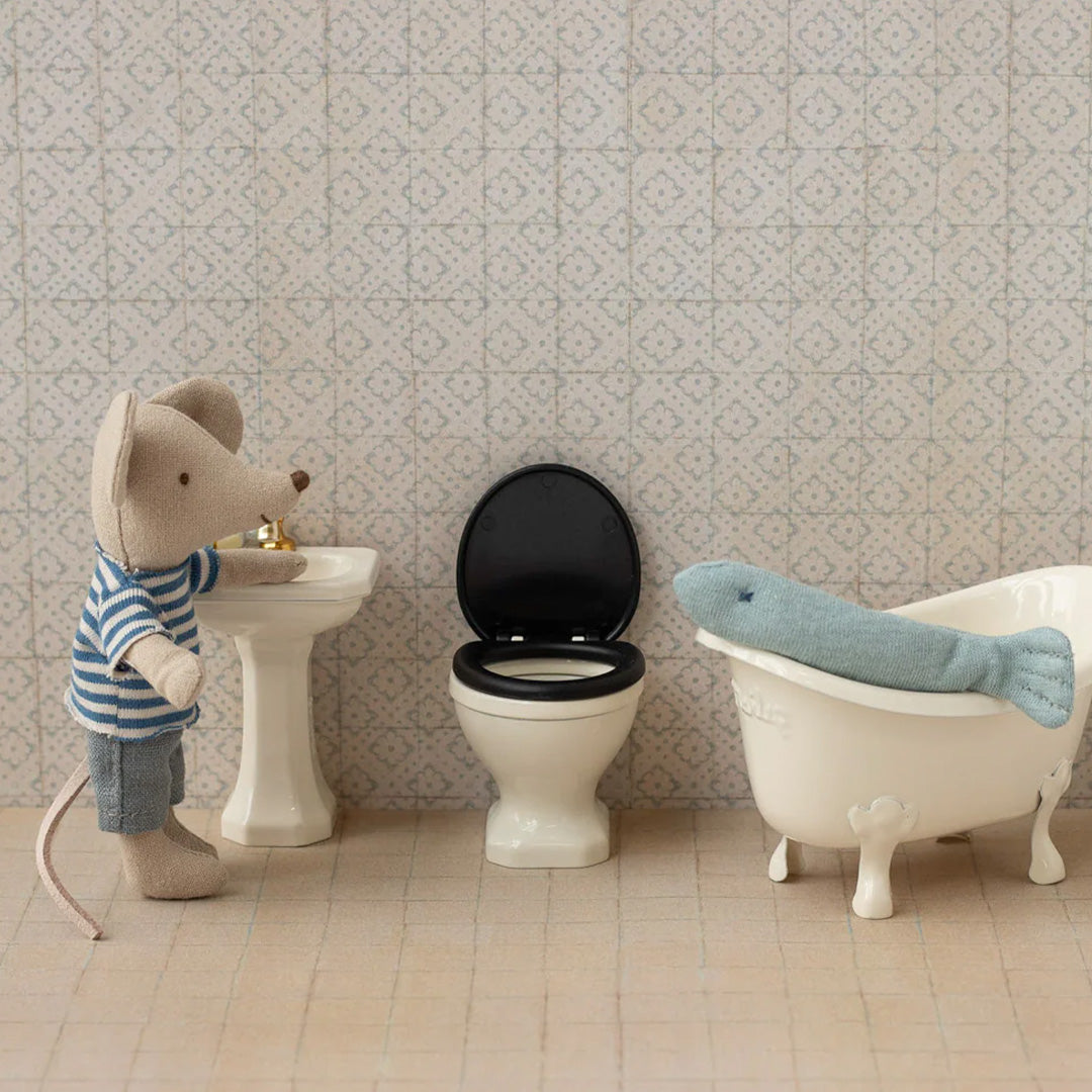 maileg poppenhuis toilet - off white - 5 cm