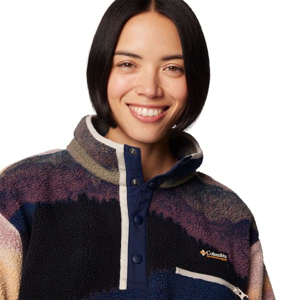 Sweat polaire COLUMBIA HELVETIA II PRINTED CROPPED HALF SNAP W COLLEGIATE NAVY DOLOMITES PRINT