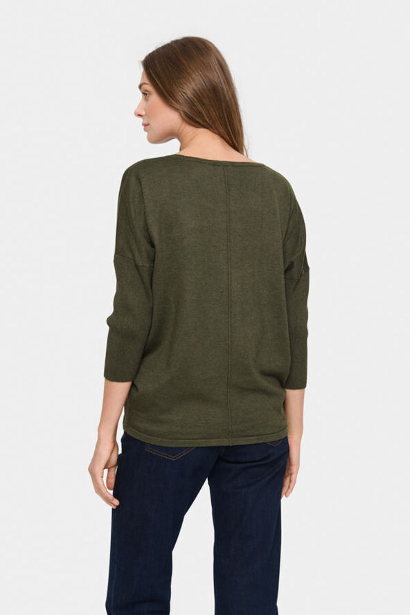 Saint Tropez A2561, MilaSZ R-Neck Pullover Army green melange