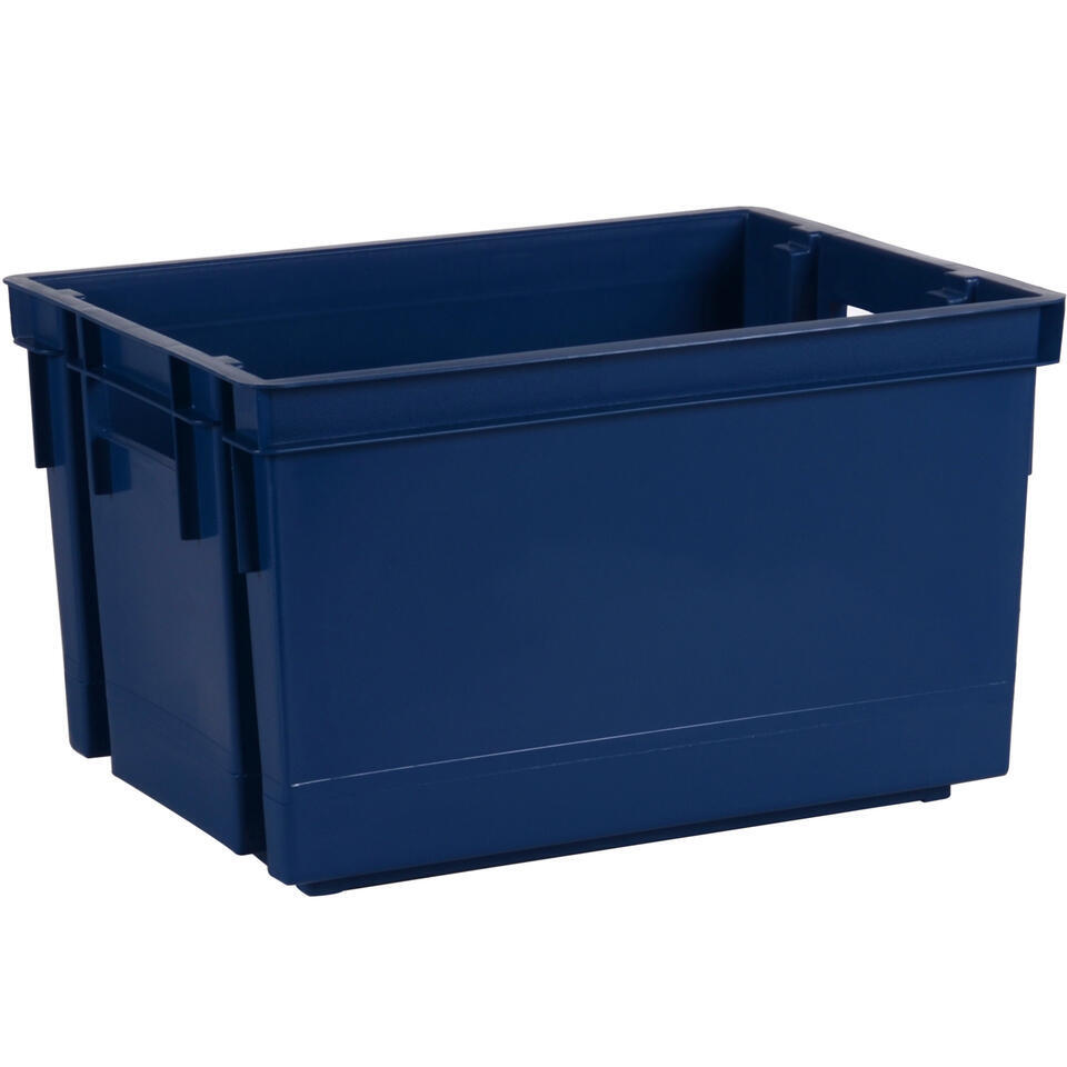 EDA Opbergkrat 20L - blauw - kunststof - 39x29x23cm - stapelbaar