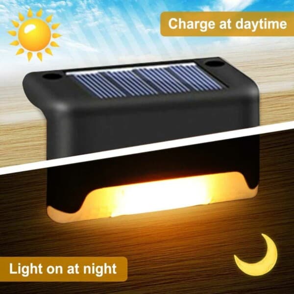 4-Pack Solar belysning for Trapper, Balkong og Rekkverk Svart