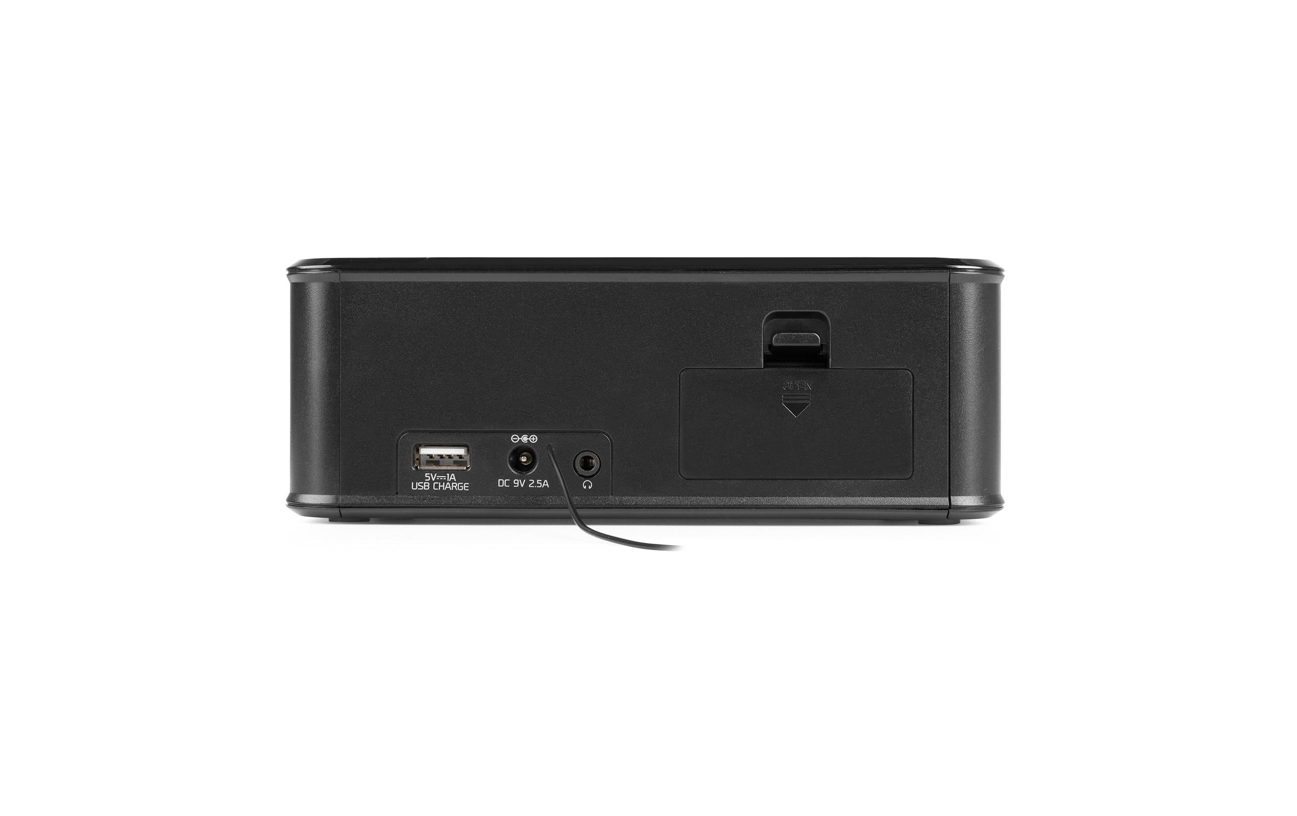 Radiowecker Cuneo SchwarzDAB+-Radiowecker mit kabelloser Aufladung